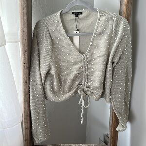 PAPERMOON Ruched textured cropped top super cute